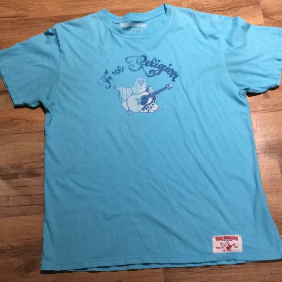 baby blue true religion shirt